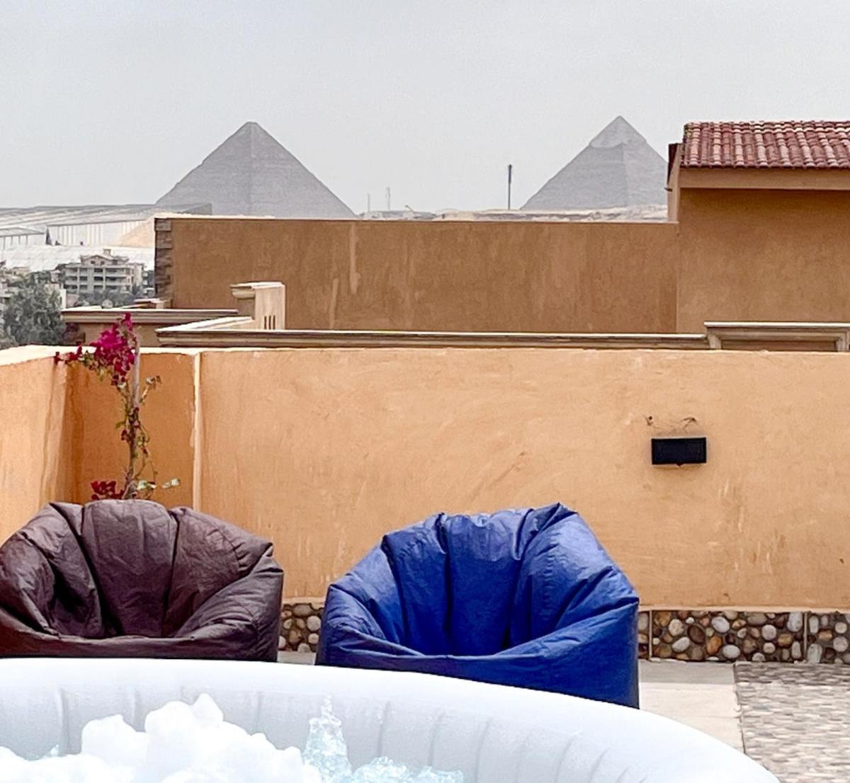 Boho Getaway With Pyramids View & Jacuzzi Apartment Giza Exterior photo