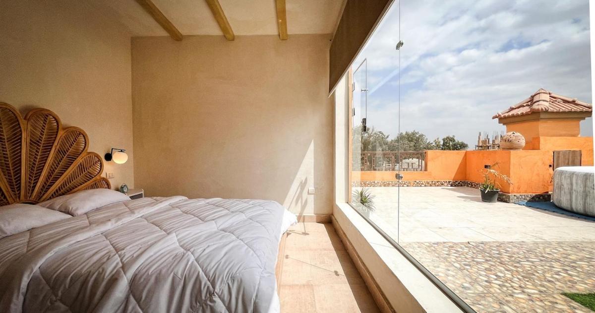 Boho Getaway With Pyramids View & Jacuzzi Apartment Giza Exterior photo